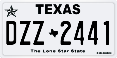 TX license plate DZZ2441