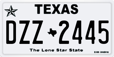 TX license plate DZZ2445