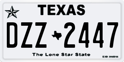 TX license plate DZZ2447