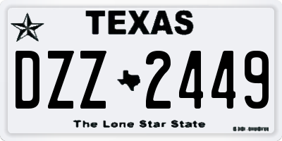 TX license plate DZZ2449