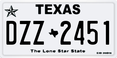TX license plate DZZ2451