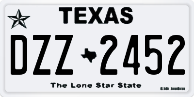 TX license plate DZZ2452