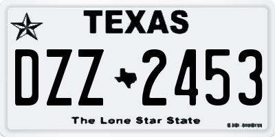 TX license plate DZZ2453