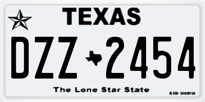 TX license plate DZZ2454