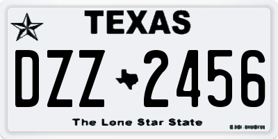 TX license plate DZZ2456