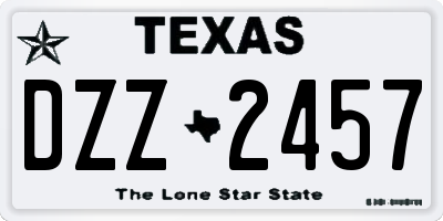 TX license plate DZZ2457