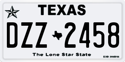 TX license plate DZZ2458