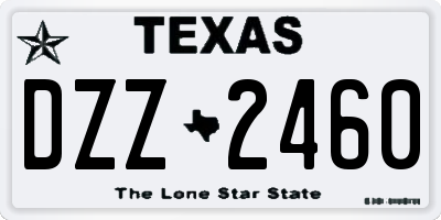 TX license plate DZZ2460