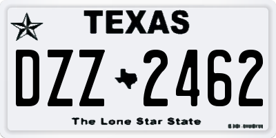 TX license plate DZZ2462