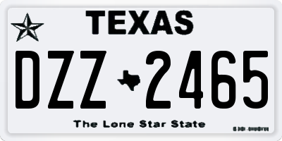 TX license plate DZZ2465