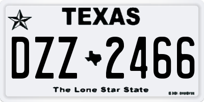 TX license plate DZZ2466