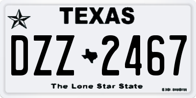 TX license plate DZZ2467