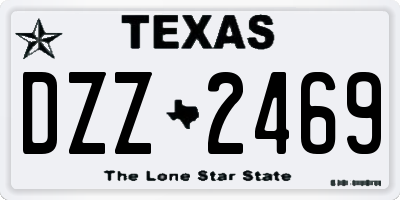 TX license plate DZZ2469