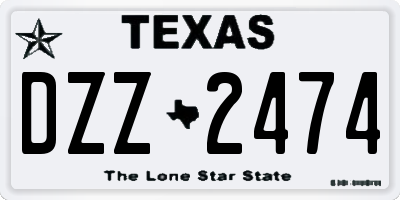TX license plate DZZ2474