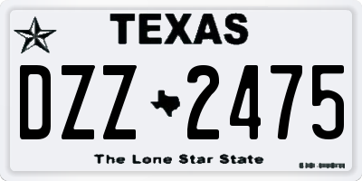 TX license plate DZZ2475