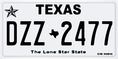 TX license plate DZZ2477