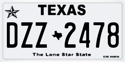TX license plate DZZ2478