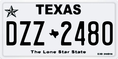 TX license plate DZZ2480