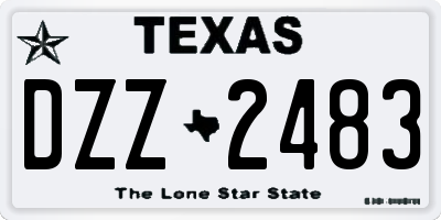 TX license plate DZZ2483