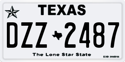 TX license plate DZZ2487