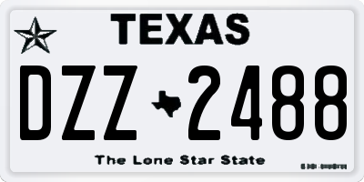 TX license plate DZZ2488