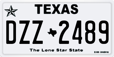 TX license plate DZZ2489