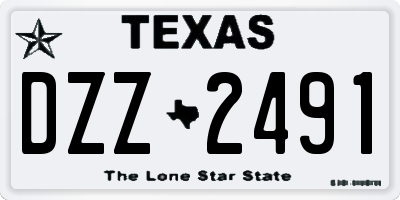 TX license plate DZZ2491