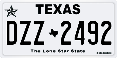 TX license plate DZZ2492