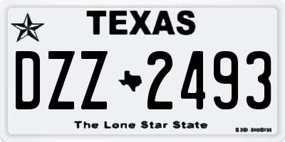 TX license plate DZZ2493