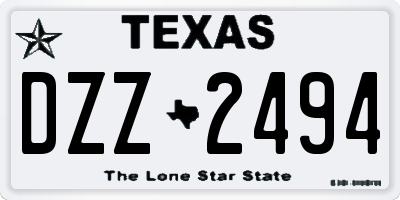 TX license plate DZZ2494