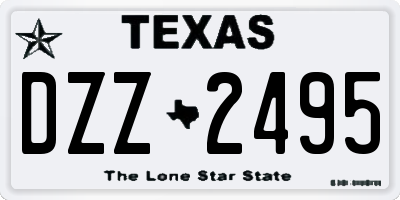 TX license plate DZZ2495