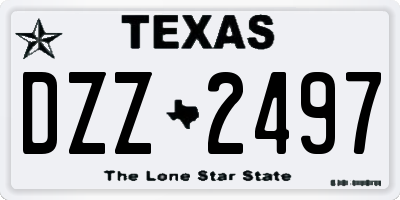 TX license plate DZZ2497