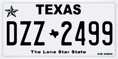 TX license plate DZZ2499