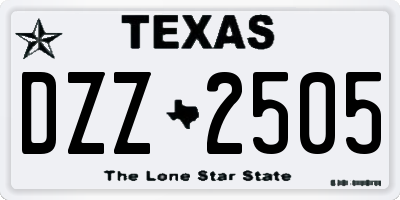 TX license plate DZZ2505