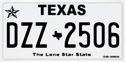 TX license plate DZZ2506