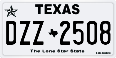 TX license plate DZZ2508