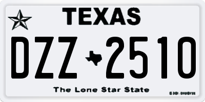 TX license plate DZZ2510