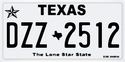 TX license plate DZZ2512