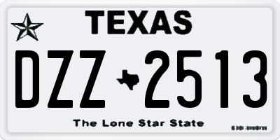 TX license plate DZZ2513