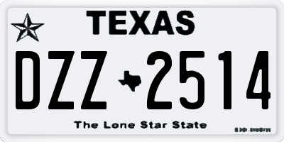 TX license plate DZZ2514