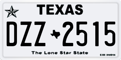 TX license plate DZZ2515