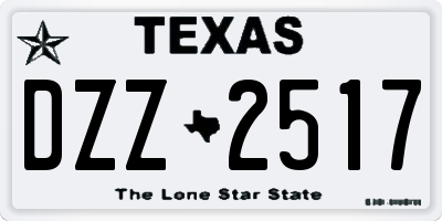 TX license plate DZZ2517