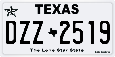 TX license plate DZZ2519