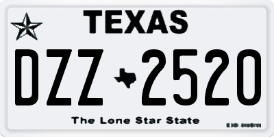 TX license plate DZZ2520