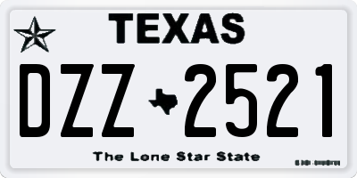 TX license plate DZZ2521