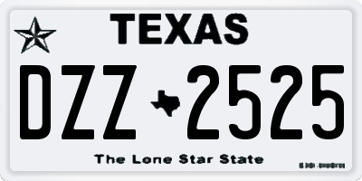 TX license plate DZZ2525