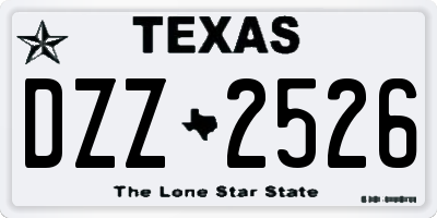 TX license plate DZZ2526