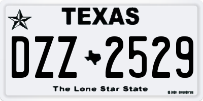 TX license plate DZZ2529