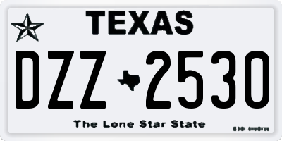 TX license plate DZZ2530