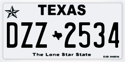 TX license plate DZZ2534